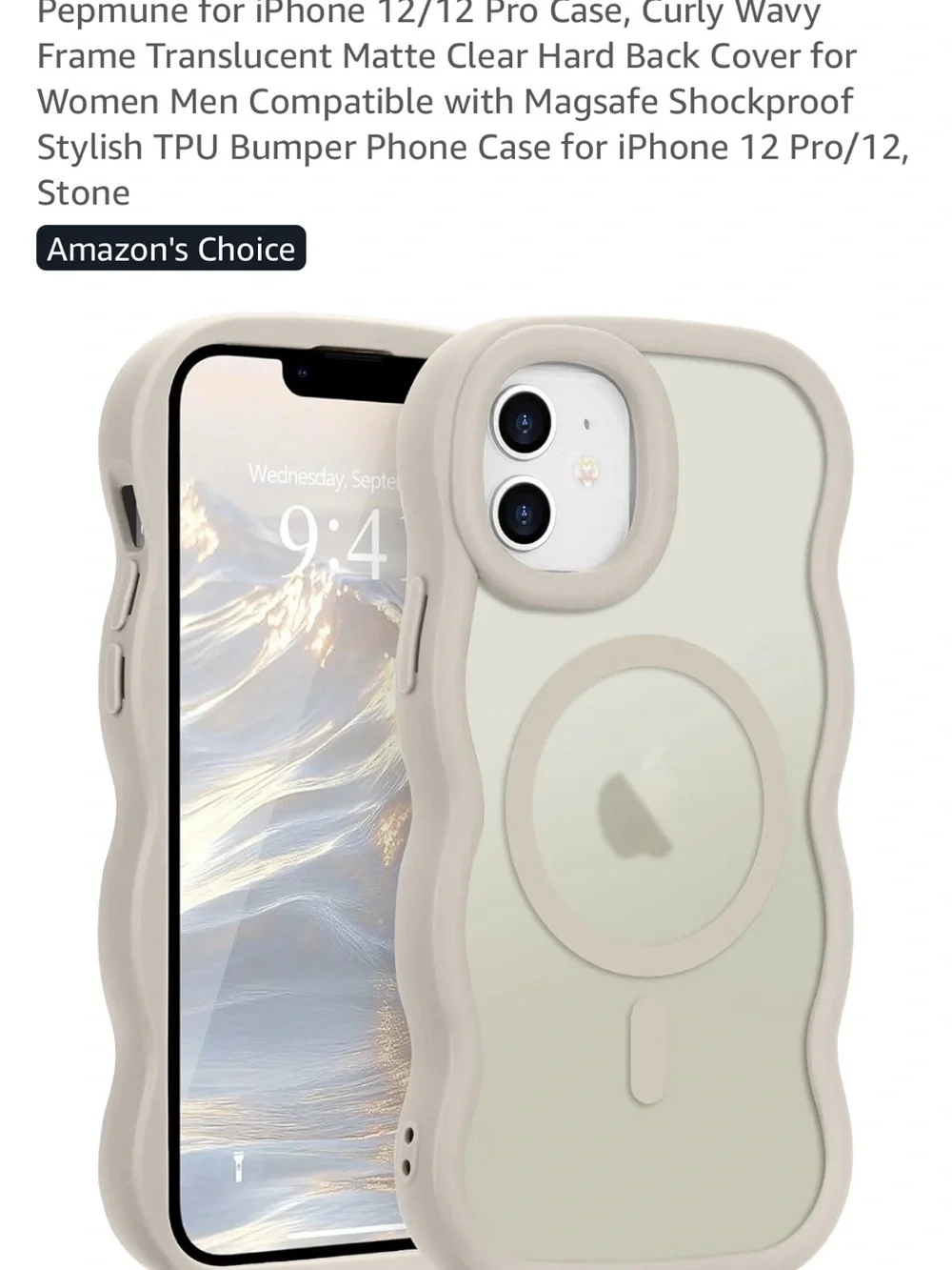 BRAND NEW Curly Wavy Translucent Matte iPhone 12/12 Pro Case - Stone